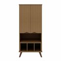 Designed To Furnish Hampton Display Cabinet 6 Shelves & Solid Wood Legs in Maple Cream, 60.7 x 26.77 x 21.26 in. DE2433057